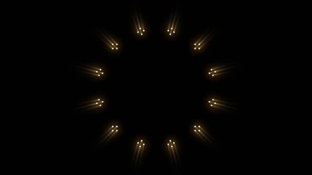 Abstract Neon fireworks with gold light effect of small dot shape gathered. Neon lights abstract motion animated background. - Footage, Video
