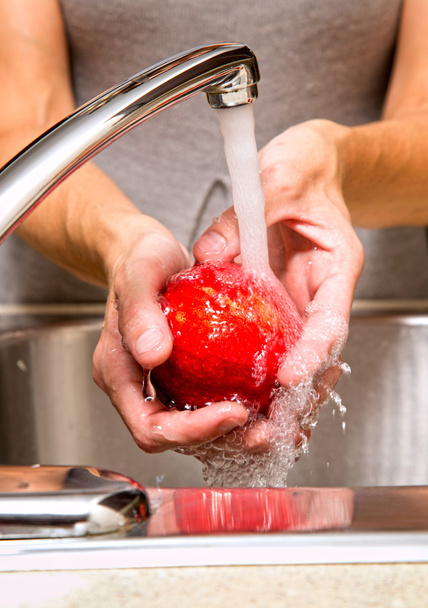 washing apple - Photo, Image
