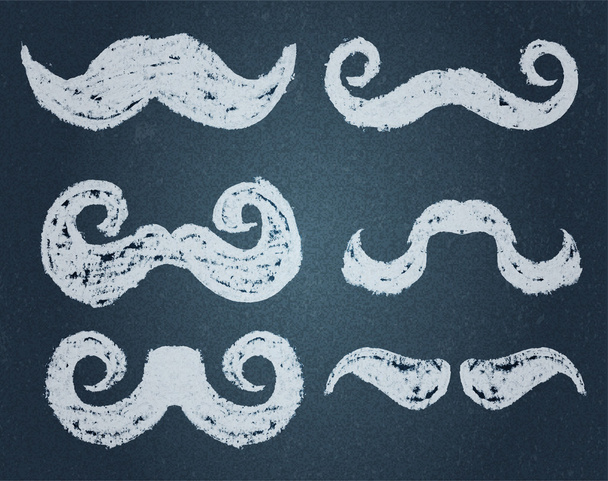 vector. Chalk Mustache Set - Vector, imagen