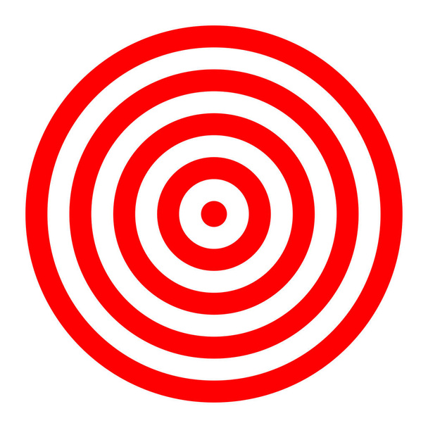Simple radial, radiating and concentric circles. Target, aim, bullseye icon, symbol - stock vector illustration, clip-art graphics - Вектор,изображение