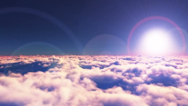 lentää pilven yläpuolella auringon valo - Materiaali, video