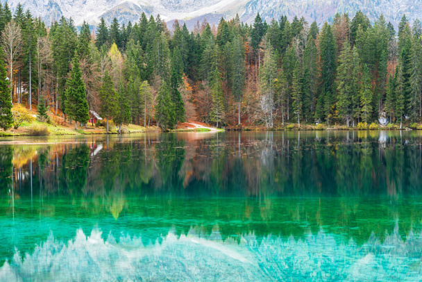  beautiful  lower lake of Fusine in Friuli, Italy - Photo, Image