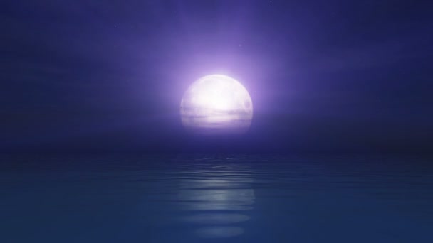 mer et pleine lune lumière - Séquence, vidéo