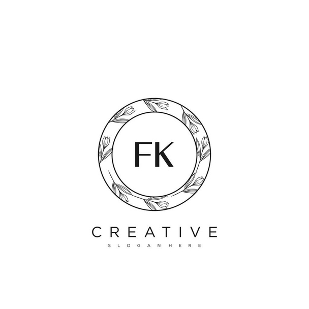 FK αρχικό γράμμα Flower Logo πρότυπο διάνυσμα πριμοδότηση διάνυσμα - Φωτογραφία, εικόνα