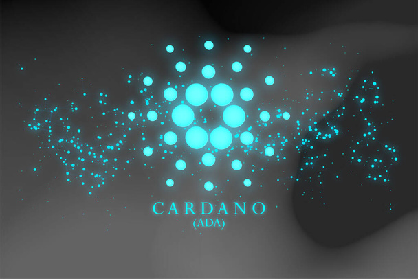 Cardano ADA kolikon symboli krypto valuutta teemalla tausta suunnittelu - Valokuva, kuva