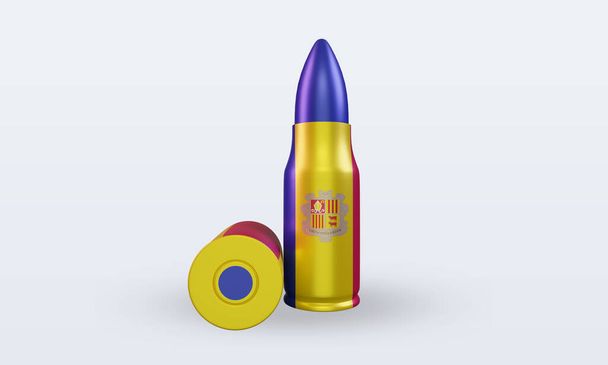 3d bullet Andorra flag rendering front view - Photo, Image