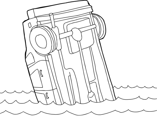 Outline of Car in Water - Vector, Image