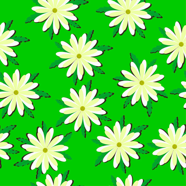   Summer floral seamless background for trendy prints. Illustration for envelopes, textiles, clothes, notebooks, wallpapers, modern interior. - Vektor, Bild