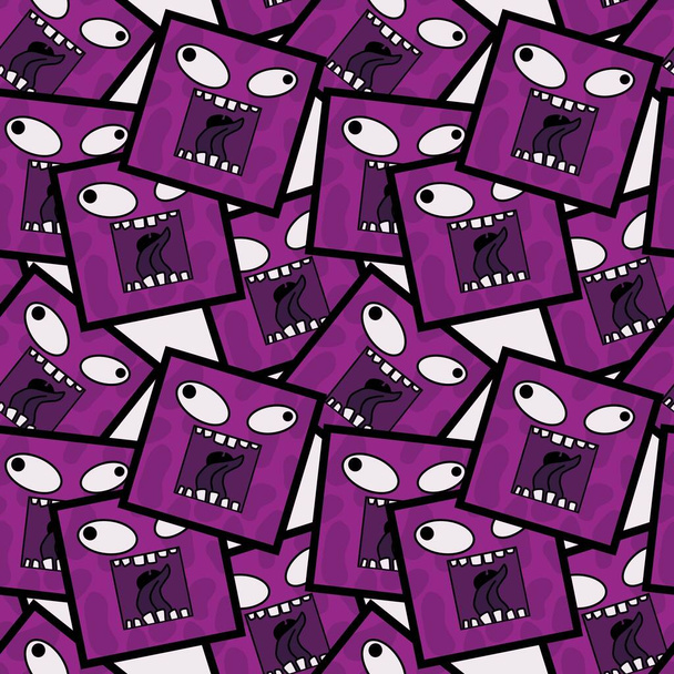 Kids seamless cute monster alien pattern for fabrics and packaging and gifts and cards and linens and wrapping paper - Фото, изображение