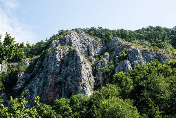 Landscape on the road to Vadu Crisului cave, Padurea Craiului mountains. Apuseni, Romania. - Фото, зображення