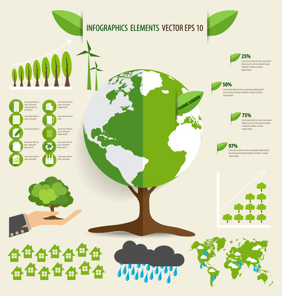 Ecology Infographics design elements. Vector illustration. - Vektori, kuva