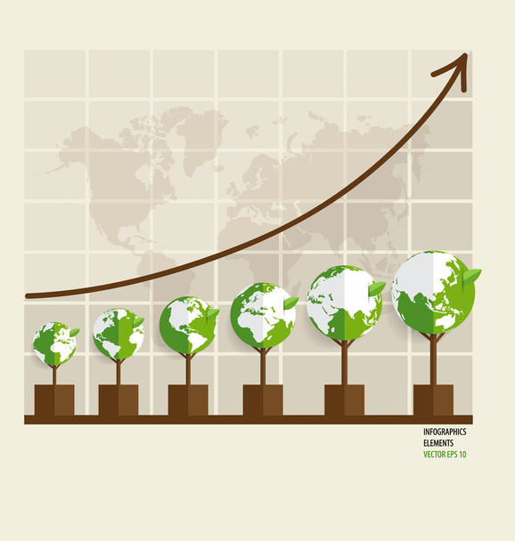Ecology Infographics design elements. Graph of growing sustainab - Vector, Image