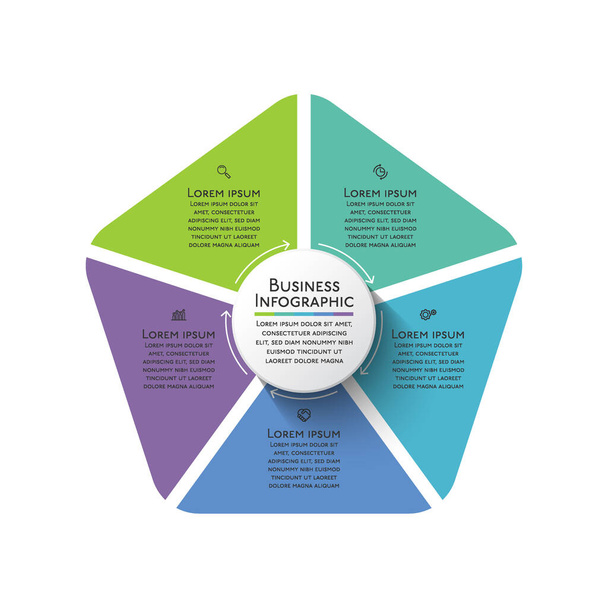 Apresentação Modelo infográfico de círculo de negócios
  - Vetor, Imagem