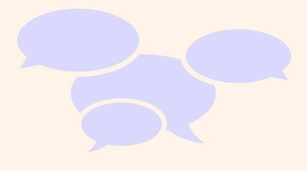 DIALOGUE. Four speech bubble. PASSION for the language and the communication. Conversation. Retro toned style. ILLUSTRATION. Elegant clear beige color fund.  - Photo, Image