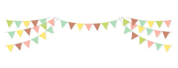 Bunting garland (pennant flags) decoration illustration - Vector, Image