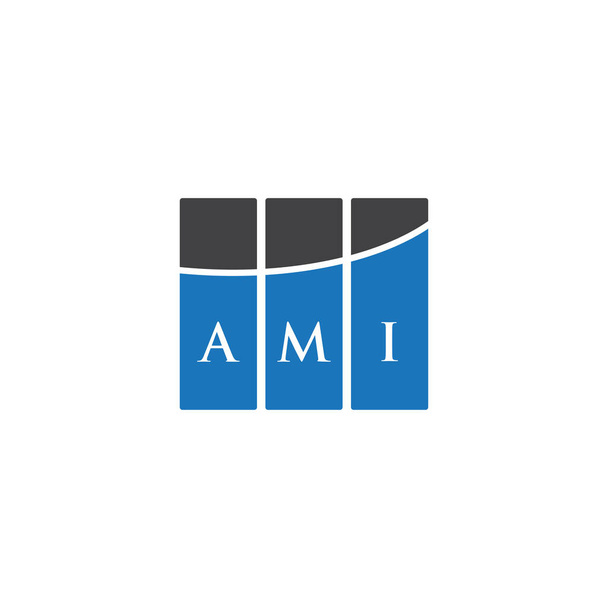 Дизайн логотипа AMI на чёрном фоне. Творческие инициалы AMI буквенно обозначают концепцию логотипа. Дизайн букв AMI. - Вектор,изображение