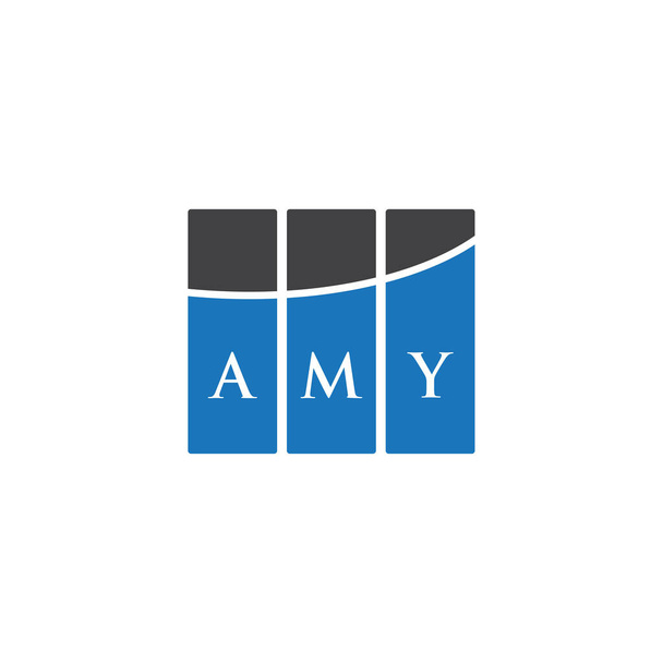 AMY lettre logo design sur fond noir. AMY initiales créatives lettre logo concept. Conception de lettre AMY. - Vecteur, image