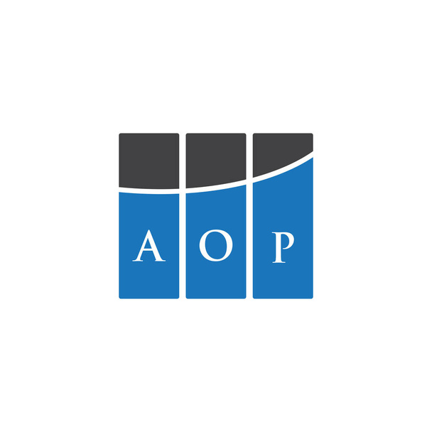 Σχεδιασμός λογότυπου επιστολής AOP σε μαύρο φόντο. AOP δημιουργικά αρχικά γράμματα λογότυπο έννοια. Σχεδιασμός επιστολών AOP. - Διάνυσμα, εικόνα