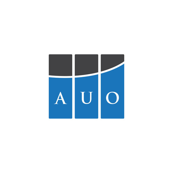 Projekt logo litery AUO na czarnym tle. AUO twórcze inicjały koncepcja logo litery. Projekt listu AUO. - Wektor, obraz