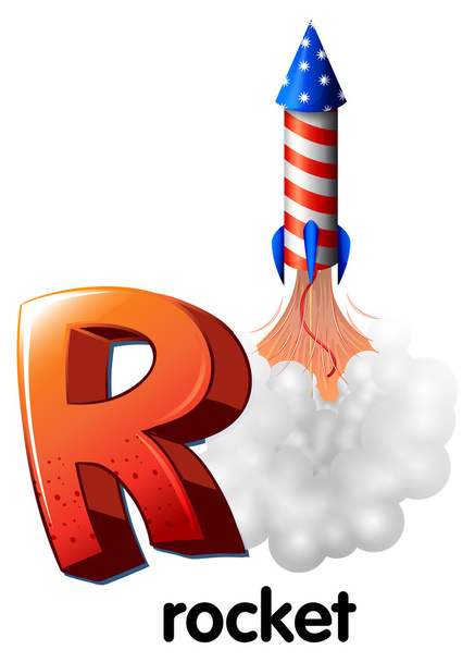 A letter R for rocket - Vector, Image