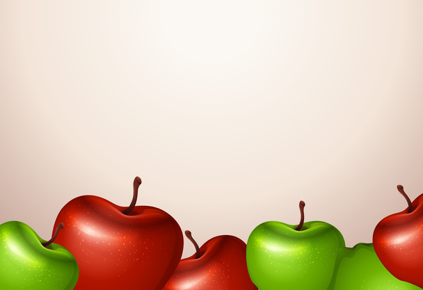A template with red and green apples - Vector, Image
