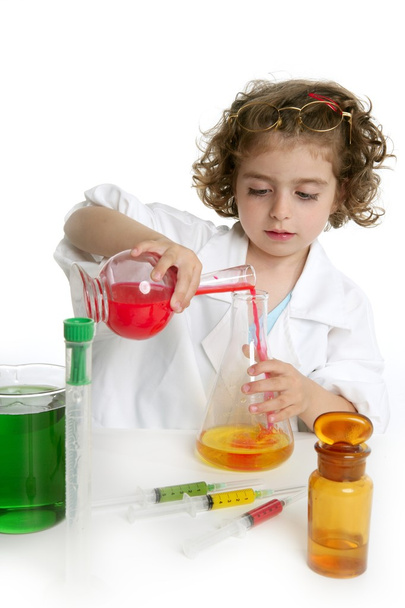 Girl pretending to be doctor in laboratory - Foto, Bild