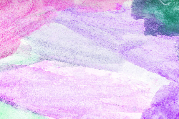 Watercolor blue,violet, pink, green  background painting. Grunge watercolor backdrop. Hand painted colorful texture. Ink texture. There is blank place for text, for design. High resolution background. - Φωτογραφία, εικόνα