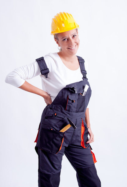 Trabalhadora da construção feminina
 - Foto, Imagem