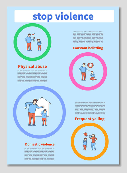 Brochures over kindermisbruik - Vector, afbeelding