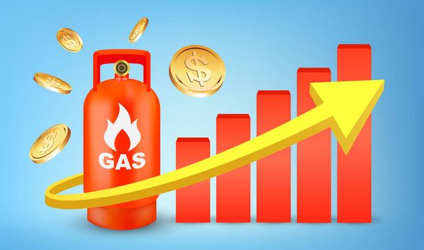Vektör biçiminde Yükselen Gaz fiyatları kavramı - Vektör, Görsel