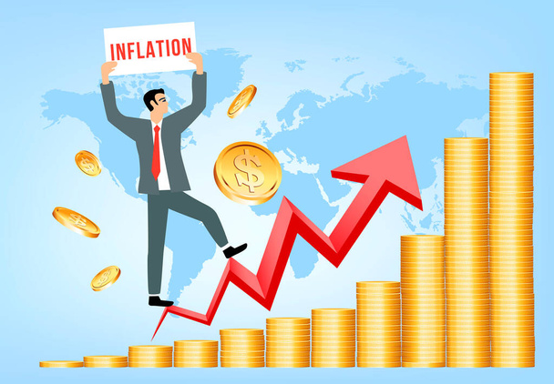Koncepcja wzrostu inflacji w formacie wektora - Wektor, obraz