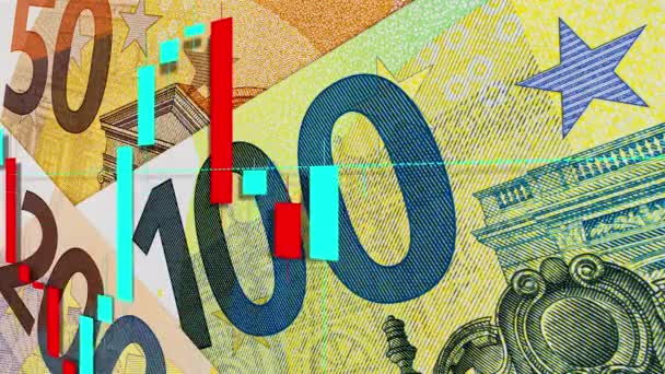 Euro gráficos candeleros financieros - Imágenes, Vídeo