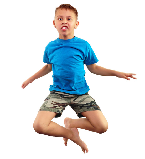 Child exercising and jumping - Fotoğraf, Görsel