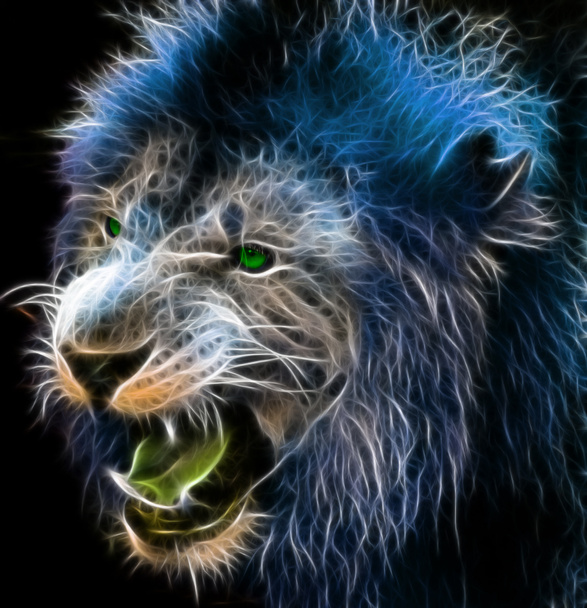Arte de fantasía digital de un león
 - Foto, imagen