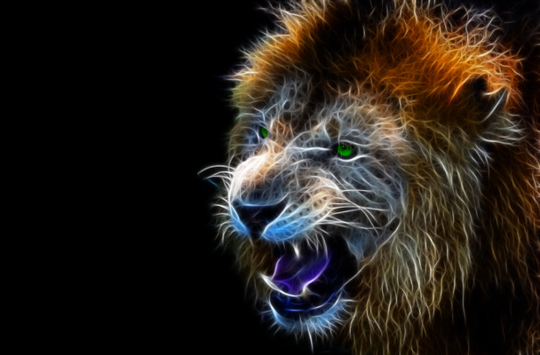 Digital fantasy art of a lion - Photo, Image