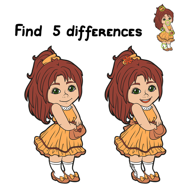 Trova 5 differenze (ragazza
) - Vettoriali, immagini