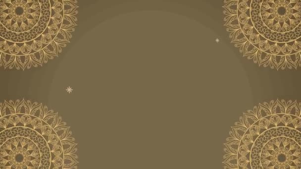 ramadán kareem animace se zlatými mandalami rám - Záběry, video