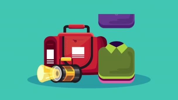 emergency kit bag and equipment - Footage, Video