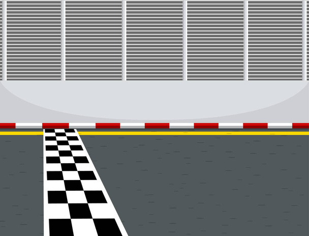 Pista de corrida com ilustração de linha de início ou fim - Vetor, Imagem