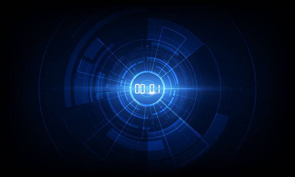 Abstract Futuristic Technology Background with Digital number timer concept and countdown, vector transparent - Vector, Image