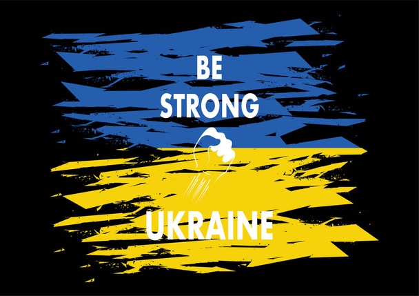 I stand with Ukraine. Pray for Ukraine. Flag of Ukraine. Fight for Ukraine.  Graphic concept for your design. - Vektor, kép