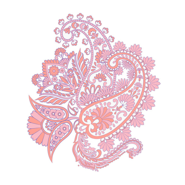Paisley vectot pattern with flowers in indian style - Vector, afbeelding