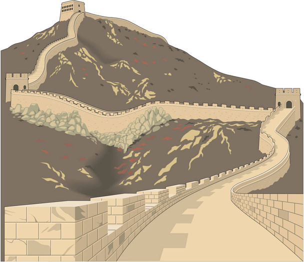 Gran Muralla de China Vector Ilustración - Vector, imagen