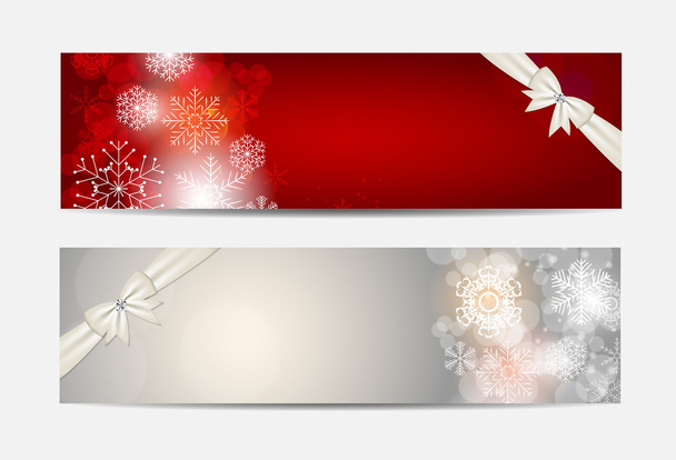 Christmas Snowflakes Website Banner and Card Background Vector I - Вектор, зображення