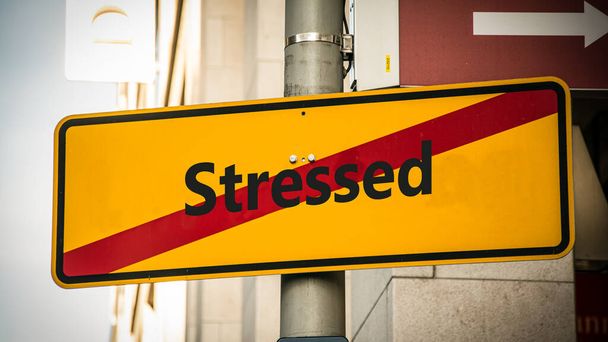 Street Sign the Direction Way to Relaxed versus Stressed - Foto, Imagen