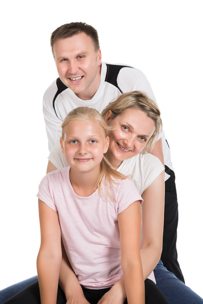 Young Family Doing Fitness Together - Fotoğraf, Görsel
