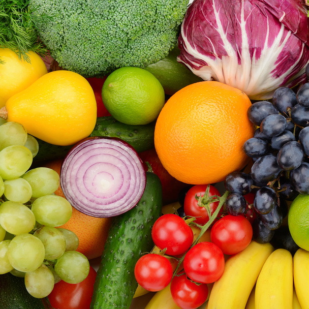 Set fruit and vegetable - Фото, изображение