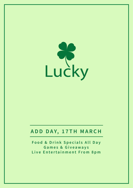 Lucky, szent Patrick nap party plakát szórólap közösségi média post design - Vektor, kép
