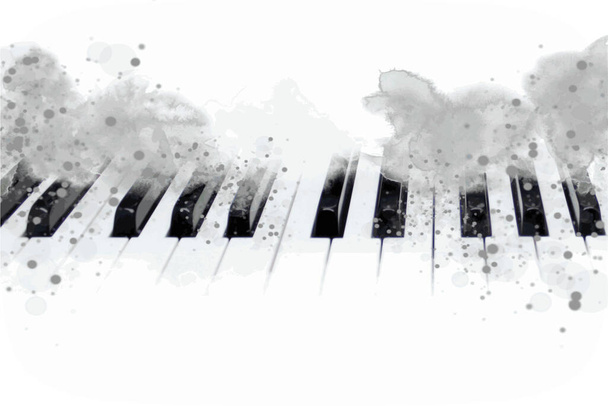 Αφηρημένη μουσική γραφιστική με πιάνο. - Διάνυσμα, εικόνα