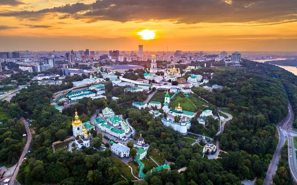 Aerial view of Pechersk Lavra in Kiev, the capital of Ukraine - Photo, Image